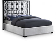 Taj Velvet King Bed Cream - Gate FurnitureKing Bed