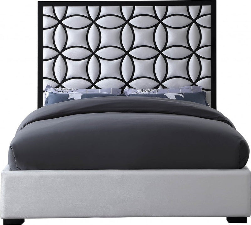 Taj Velvet Queen Bed Cream - Gate FurnitureQueen Bed