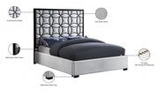 Taj Velvet Queen Bed Cream - Gate FurnitureQueen Bed