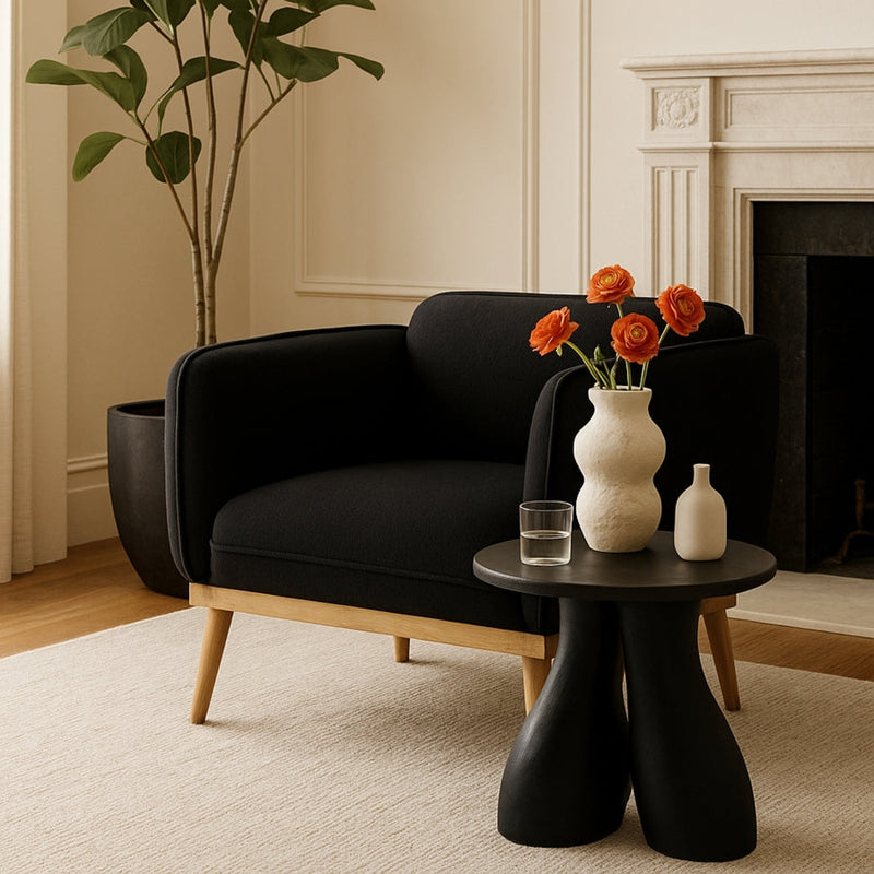 Talence Aluminium End Table in Black - 99032Black-ET