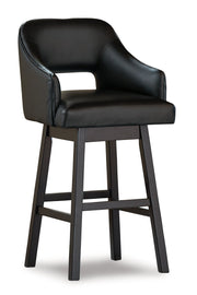 Tallenger 2-Piece Bar Stool in Black/Dark Brown - PKG008409