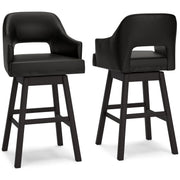 Tallenger Black/Dark Brown Bar Height Bar Stool (Set of 2) - D380-930X2