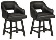 Tallenger Black/Dark Brown Counter Height Bar Stool (Set of 2) - D380-924X2