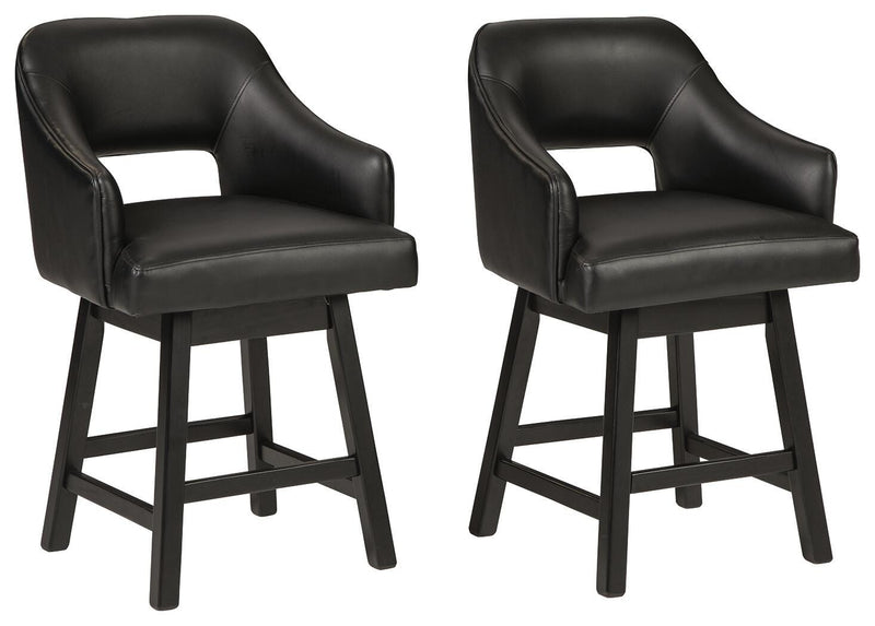 Tallenger Black/Dark Brown Counter Height Bar Stool (Set of 2) - D380-924X2