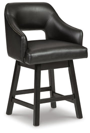 Tallenger Black/Dark Brown Counter Height Bar Stool (Set of 2) - D380-924X2