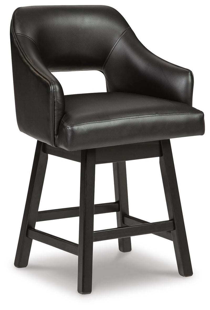 Tallenger Black/Dark Brown Counter Height Bar Stool (Set of 2) - D380-924X2