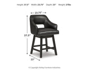 Tallenger Black/Dark Brown Counter Height Bar Stool (Set of 2) - D380-924X2