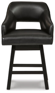 Tallenger Black/Dark Brown Counter Height Bar Stool (Set of 2) - D380-924X2
