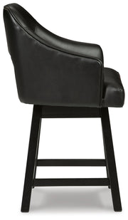 Tallenger Black/Dark Brown Counter Height Bar Stool (Set of 2) - D380-924X2