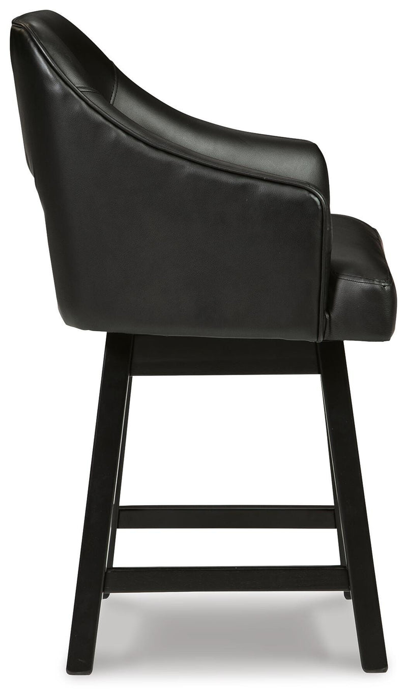 Tallenger Black/Dark Brown Counter Height Bar Stool (Set of 2) - D380-924X2