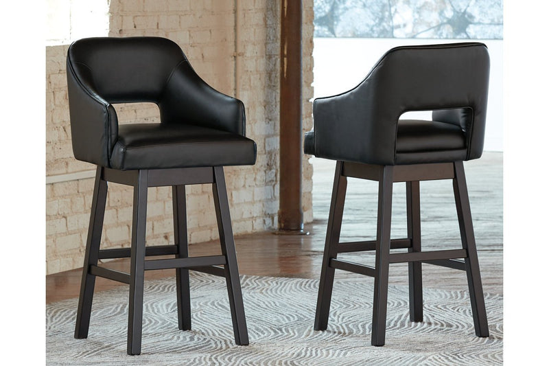 Tallenger Black/Dark Brown Bar Height Bar Stool (Set of 2) - Gate FurnitureBarstool