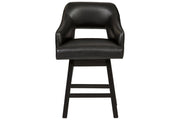 Tallenger Black/Dark Brown Counter Height Bar Stool (Set of 2) - Gate FurnitureBarstool