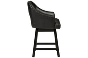 Tallenger Black/Dark Brown Counter Height Bar Stool (Set of 2) - Gate FurnitureBarstool