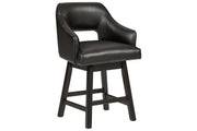 Tallenger Black/Dark Brown Counter Height Bar Stool (Set of 2) - Gate FurnitureBarstool