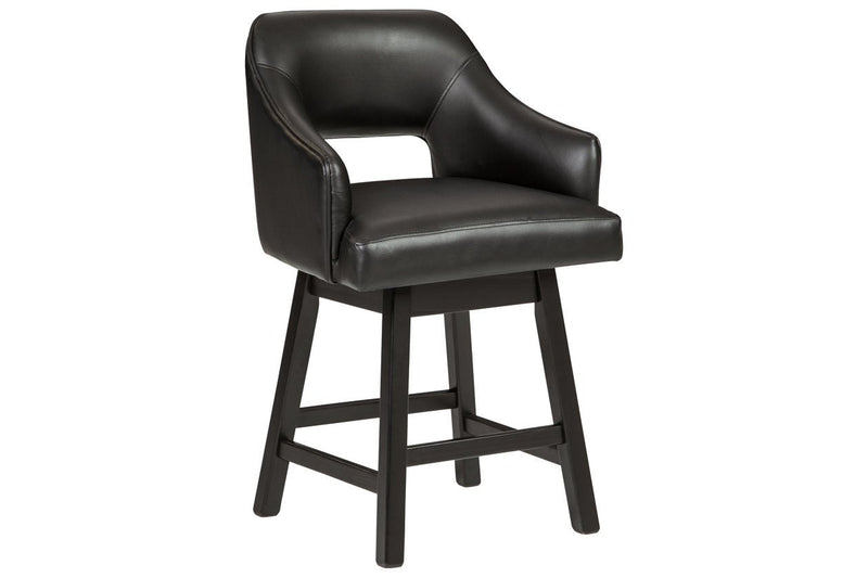 Tallenger Black/Dark Brown Counter Height Bar Stool (Set of 2) - Gate FurnitureBarstool