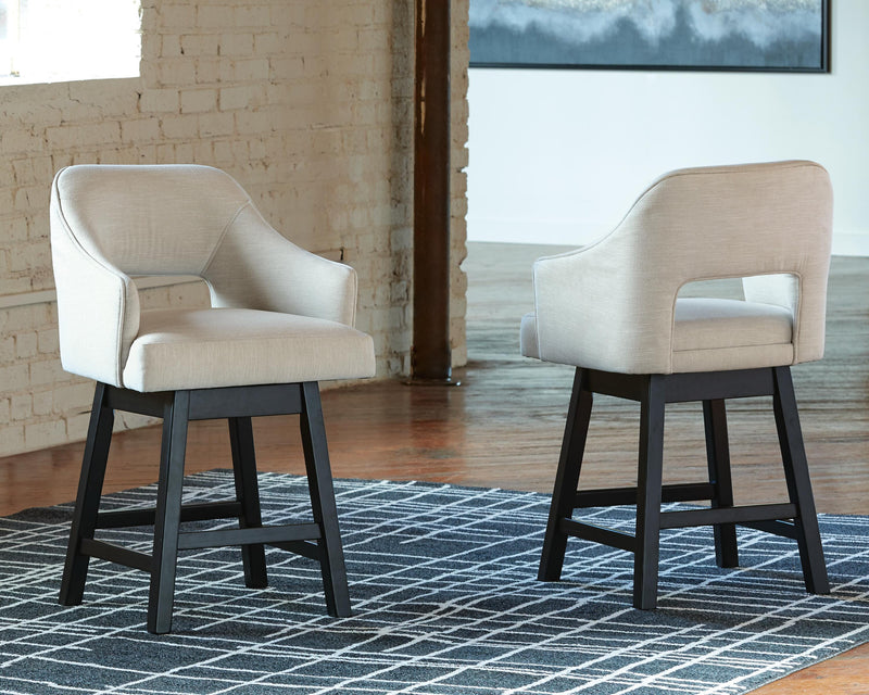 Tallenger Linen/Brown Counter Height Bar Stool (Set of 2) - D380-724X2