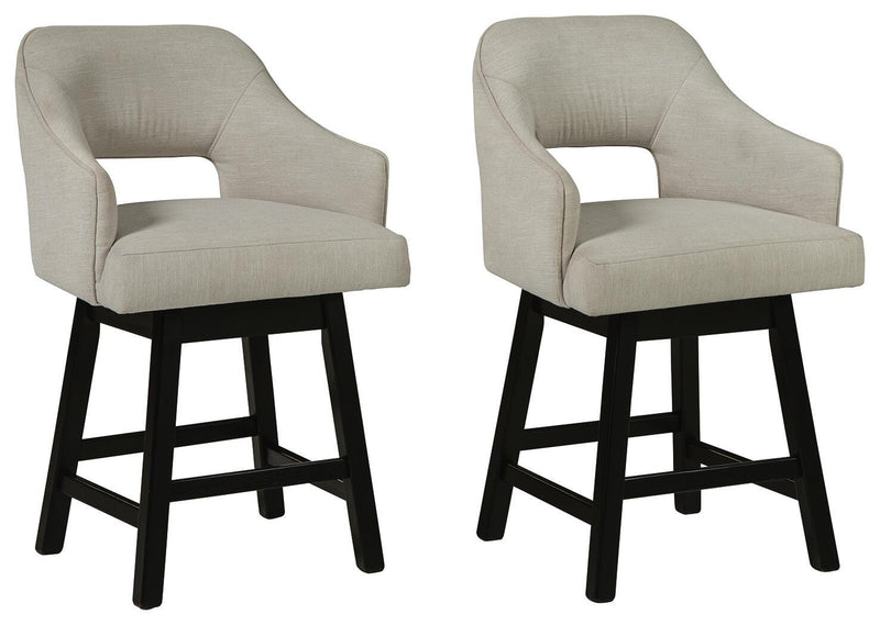 Tallenger Linen/Brown Counter Height Bar Stool (Set of 2) - D380-724X2