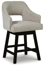 Tallenger Linen/Brown Counter Height Bar Stool (Set of 2) - D380-724X2