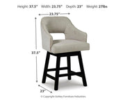 Tallenger Linen/Brown Counter Height Bar Stool (Set of 2) - D380-724X2