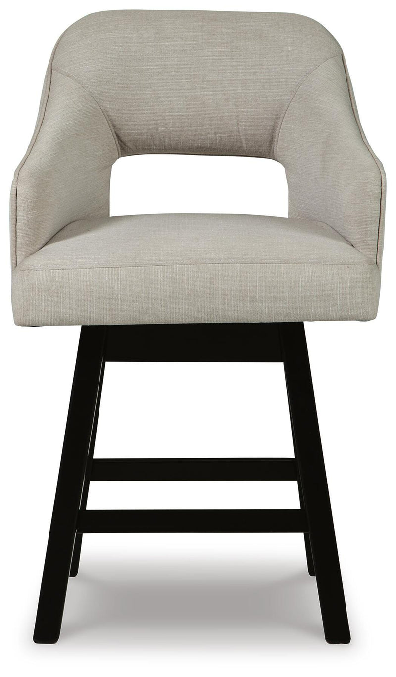 Tallenger Linen/Brown Counter Height Bar Stool (Set of 2) - D380-724X2