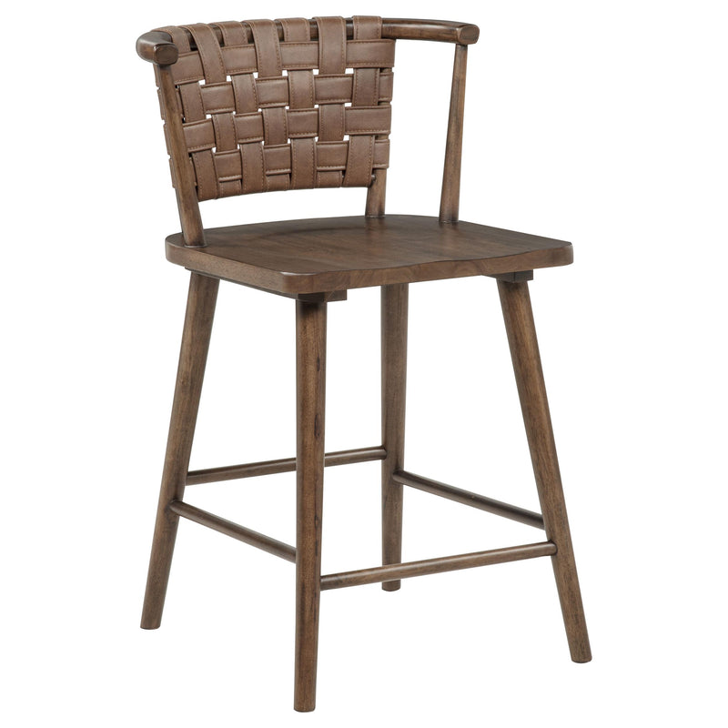 Tallis Woven Leatherette Back Counter Chair Brown (Set of 2) - 190249