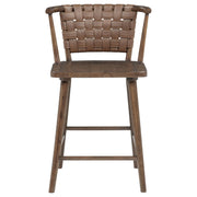 Tallis Woven Leatherette Back Counter Chair Brown (Set of 2) - 190249