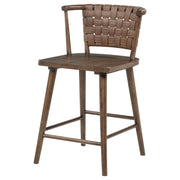 Tallis Woven Leatherette Back Counter Chair Brown (Set of 2) - 190249