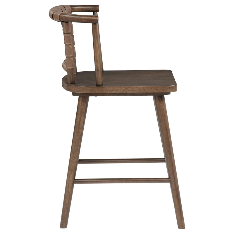 Tallis Woven Leatherette Back Counter Chair Brown (Set of 2) - 190249