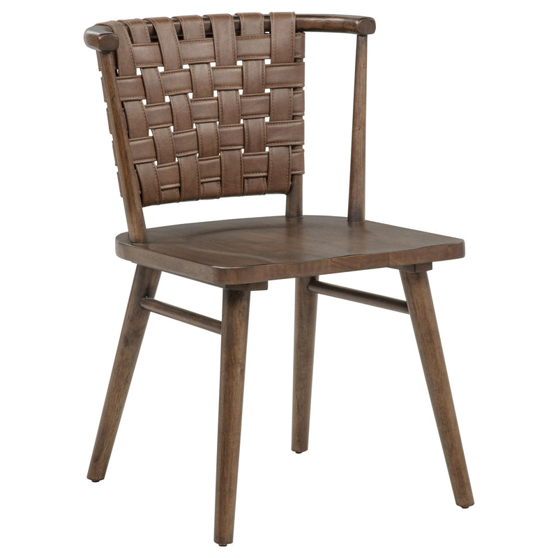 Tallis Woven Leatherette Back Dining Side Chair Brown (Set of 2) - 190242