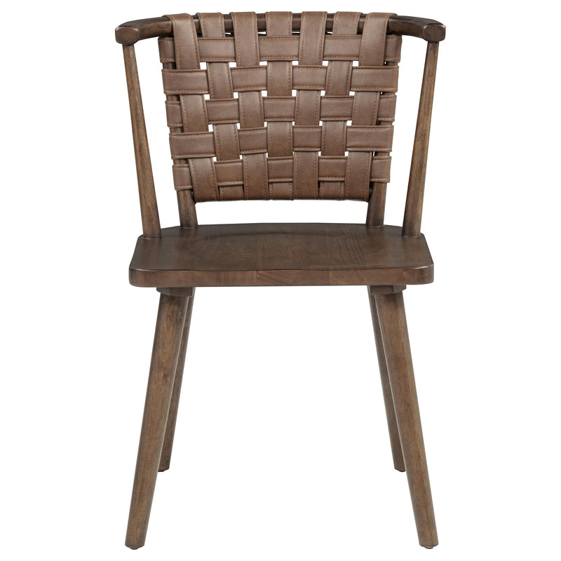 Tallis Woven Leatherette Back Dining Side Chair Brown (Set of 2) - 190242