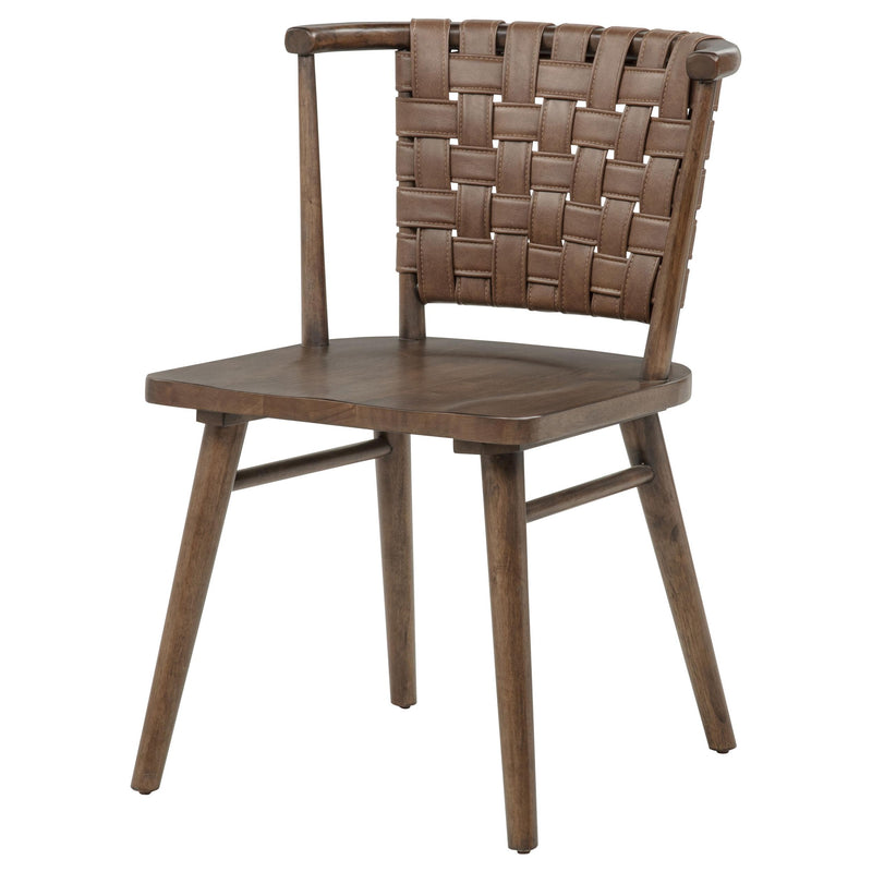 Tallis Woven Leatherette Back Dining Side Chair Brown (Set of 2) - 190242