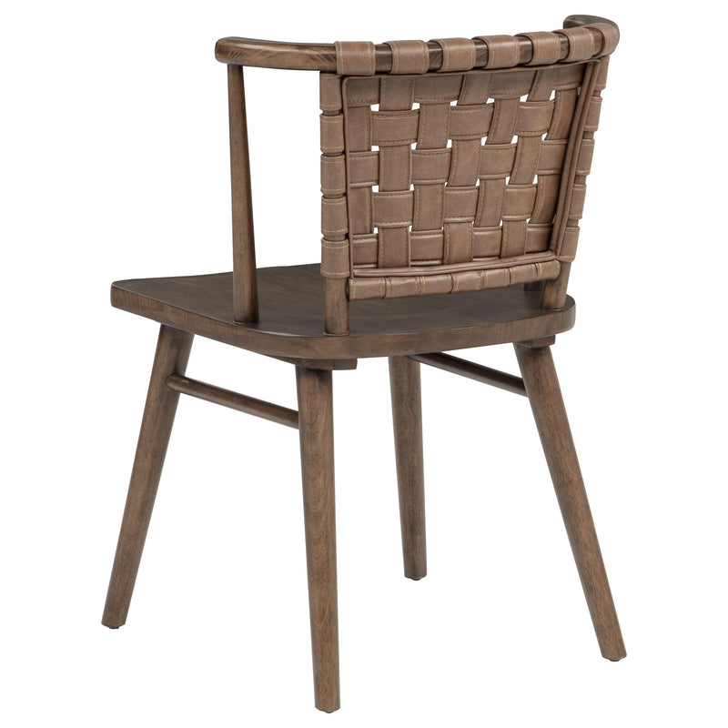 Tallis Woven Leatherette Back Dining Side Chair Brown (Set of 2) - 190242