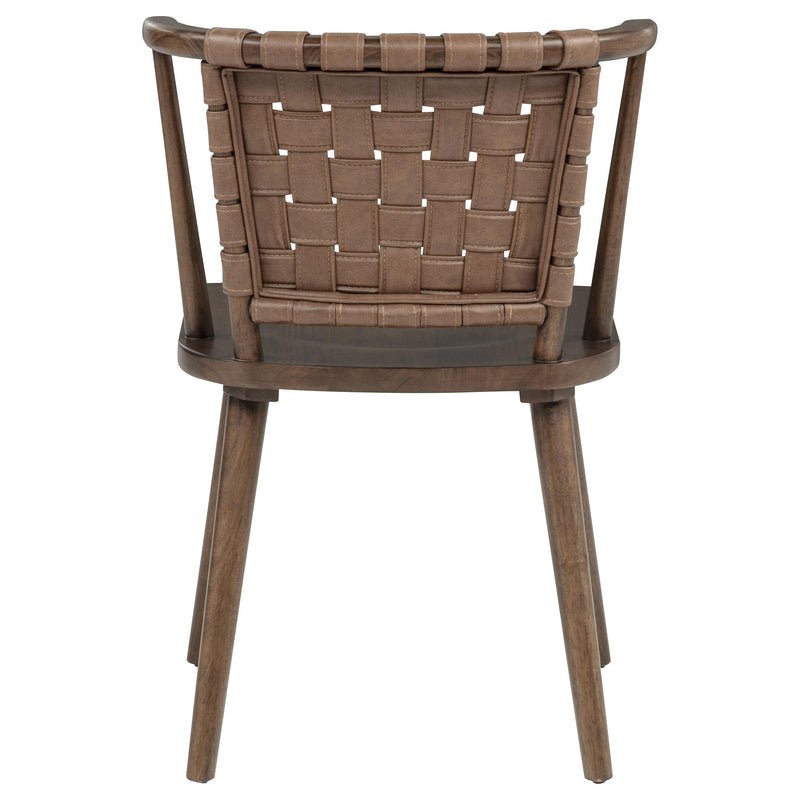Tallis Woven Leatherette Back Dining Side Chair Brown (Set of 2) - 190242