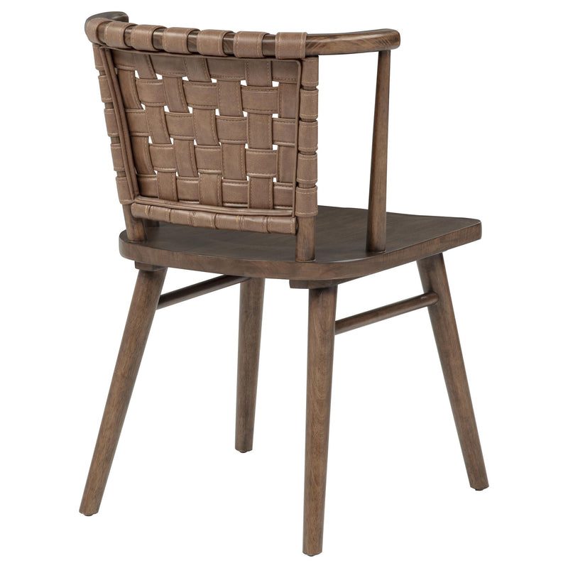 Tallis Woven Leatherette Back Dining Side Chair Brown (Set of 2) - 190242