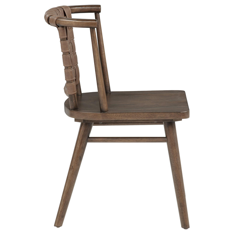 Tallis Woven Leatherette Back Dining Side Chair Brown (Set of 2) - 190242