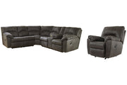 Tambo Pewter 2 - Piece Sectional with Recliner - Gate FurnitureReclining Sectional