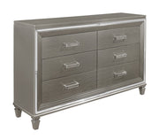 Tamsin Silver/Gray Metallic LED Upholstered Storage Platform Bedroom Set - Gate FurnitureBedroom Set