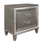 Tamsin Silver/Gray Metallic LED Upholstered Storage Platform Bedroom Set - Gate FurnitureBedroom Set