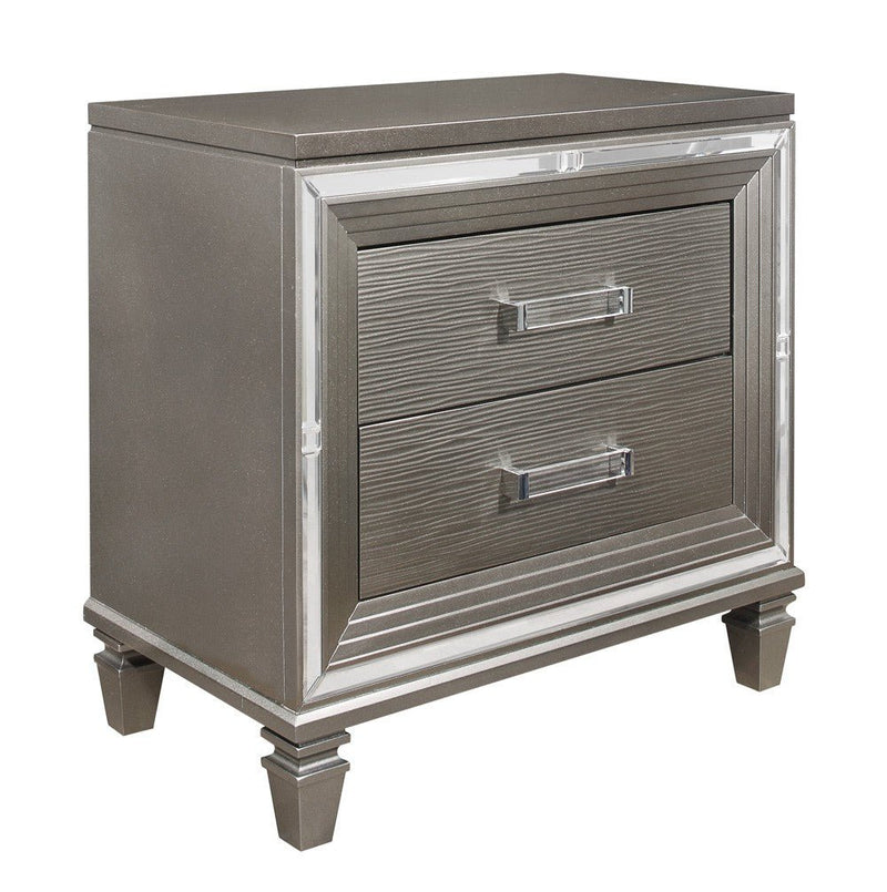 Tamsin Silver/Gray Metallic LED Upholstered Storage Platform Bedroom Set - Gate FurnitureBedroom Set
