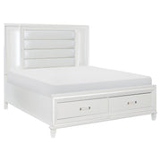 Tamsin White LED Upholstered Storage Platform Bedroom Set - Gate FurnitureBedroom Set