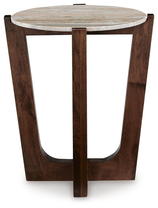 Tanidore Coffee Table with 1 End Table in Warm Brown - PKG020847