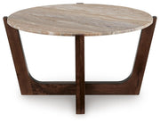 Tanidore Coffee Table with 1 End Table in Warm Brown - PKG020847