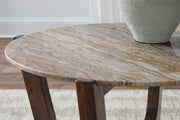 Tanidore Coffee Table with 2 End Tables in Warm Brown - PKG020848