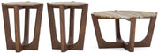 Tanidore Coffee Table with 2 End Tables in Warm Brown - PKG020848