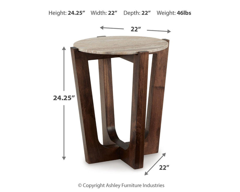 Tanidore Coffee Table with 2 End Tables in Warm Brown - PKG020848