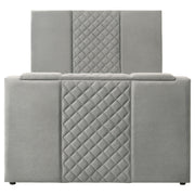 Tara 61-inch Upholstered Queen Panel TV Bed Grey - 315994Q