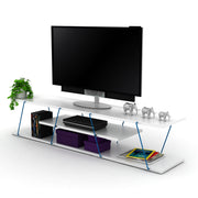 Tars Tv Stand in White-Chrome - 720-TAR-TV-RF160100