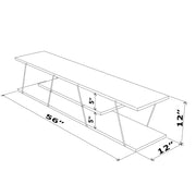 Tars Tv Stand in White-Chrome - 720-TAR-TV-RF160100