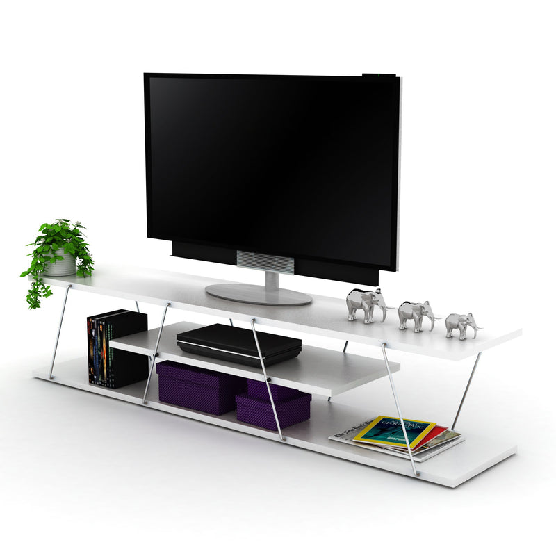 Tars Tv Stand in White-Yellow - 720-TAR-TV-RF160104