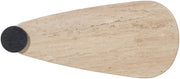 Taverna Travertine Top And Oak Wood Base Coffee Table in Black - 99006Black-CT